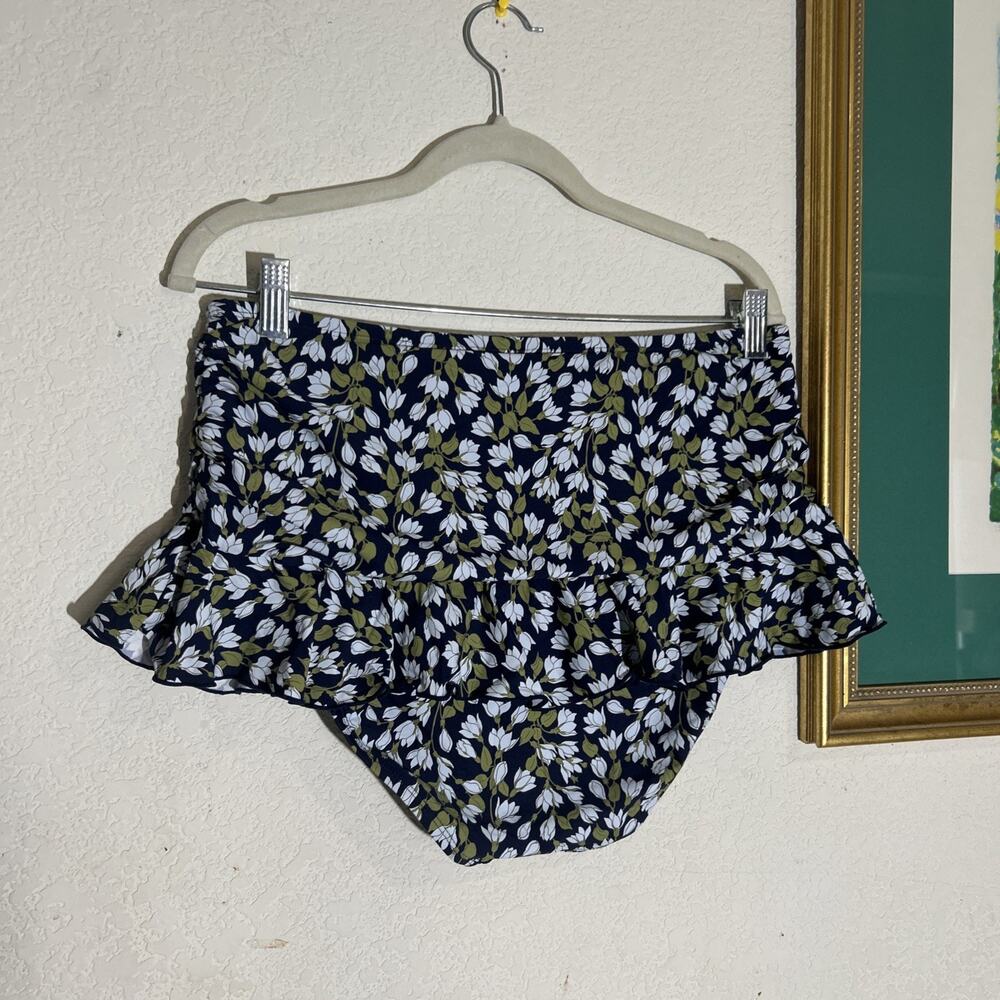 Lands End Women's Ruffle Midwaist Skirted Bikini Bottoms Size 14 - Picture 3 of 6